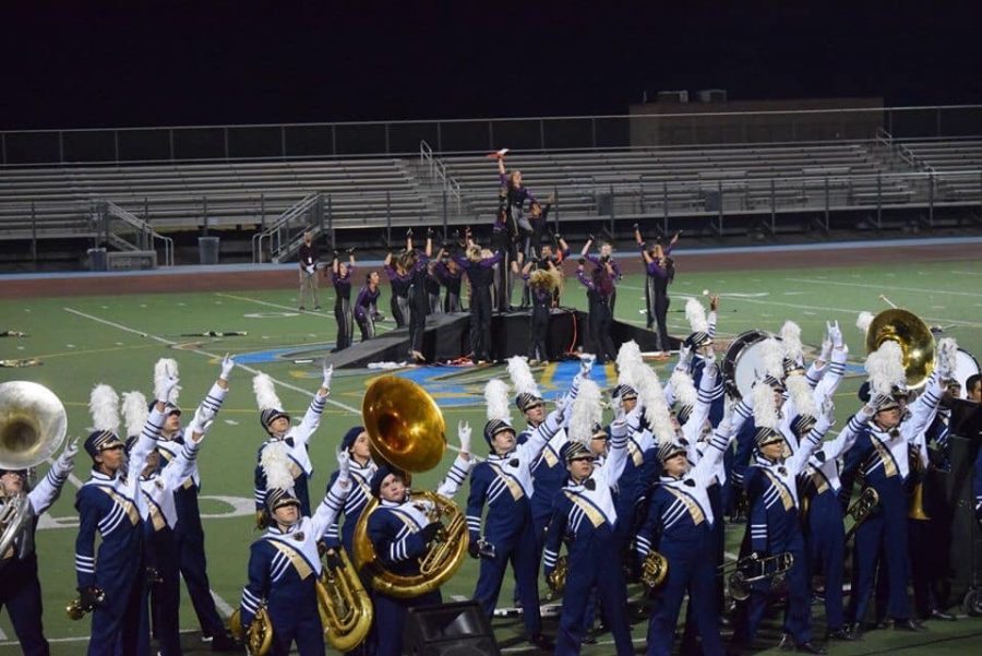 Club Blue finishes up the final movement of their field show Rockstar at the Chula Vista Tournament on Nov. 10.