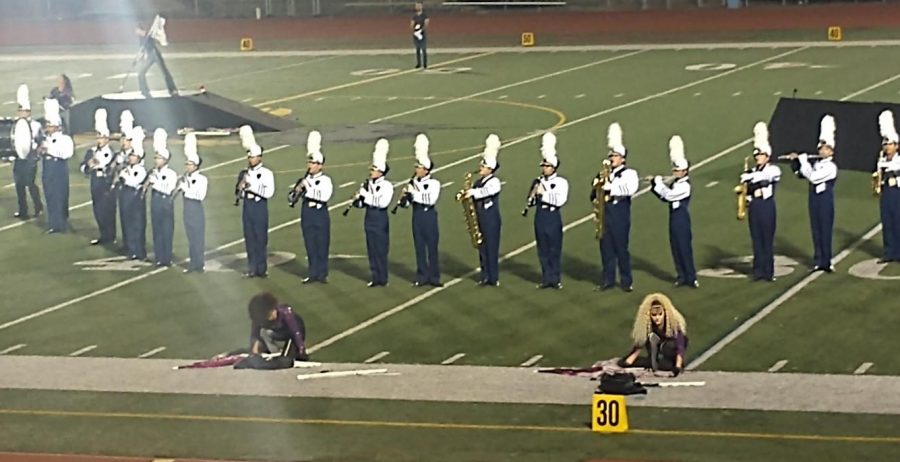 Club Blue performs their field show Rockstar at the Serra Field Tournament on Nov. 7. They are performing their second movement, or part of the field show.