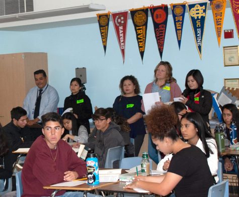 On March 4, 2020, principal Roman Del Rosario, Ed.D, and parents from students in BVH observe Kalie Espinozas English 10 Accelerated classroom. Later, parents shared their feedback with Del Rosario. 