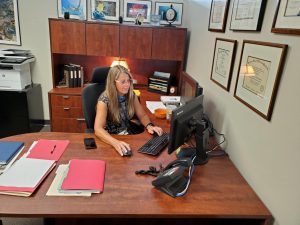 BVH psychologist Martha Ingham, Ed.D., sits in her office at BVH. Ingham frequents BVH 5 days a week to finish her work.