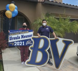Senior Ursula Neuner is class of 2021 valedictorian. BVH administration congradulated her with a suprise visit to her house. 