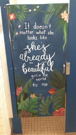 With students returning to the Bonita Vista High (BVH) campus, Associated Student Body (ASB) art commissioners took it upon themselves to paint murals on the girls bathroom stalls in the 300s building. ASB art commissioners hope to inspire body positivity and create a welcoming presence in the bathrooms.