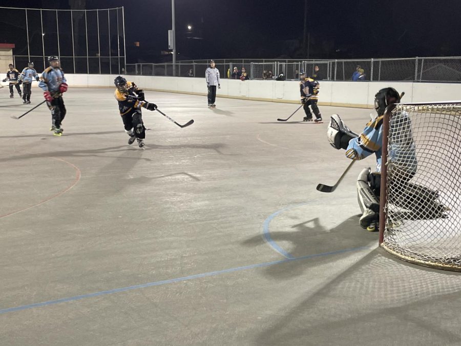After lining himself up with the goal, junior Noah Burke (6) successfully made a shot against San Ysidro High. Burkes goal was the last of the night for BVH, and left the Barons with a win of 15-1. 