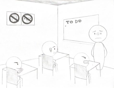 A teacher gets upset as the students are disrespectful during class. Disrespect is shown in various ways such as listening to music during class and talking back. 
