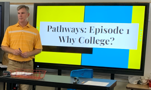 AP English Language and Composition teacher Brian Bane takes his class through episode
one of the CARPE course. In this episode, students fill out a google form about the support
systems that are helping them prepare for college.