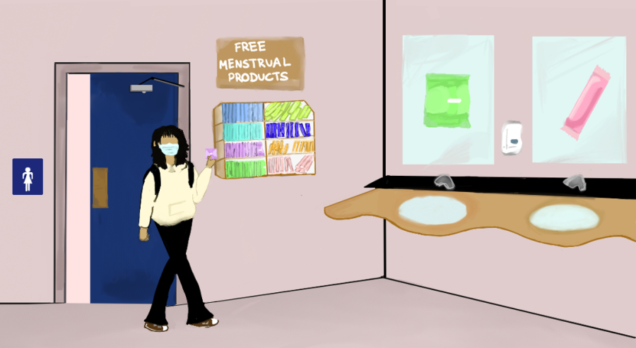 Students are able to use menstrual products once they are made available in girls restrooms. This creates a comfortable environment for those who need it. 