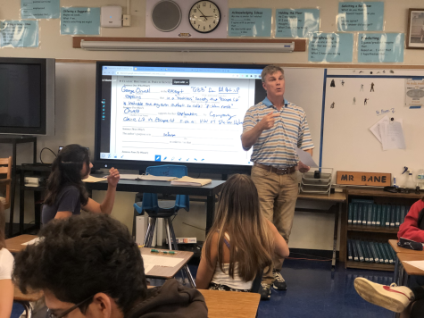 On August 3, Advanced Placement English Language teacher Brian Bane lectures his 5th period class. He discusses the excerpt, “All Art is Propaganda,” with his students.
