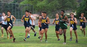 BVH boys cross country starts their race on Oct. 14 at Rohr Park with a great lead. The team is ready after practicing for hours, and are determined.