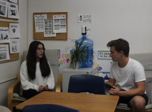 On September 8, junior Aaliyah Victoria and senior Miles Tobitt held a peer counselor meeting in room 916. They discuss plans for the Health Fair that will take place at Bonita Vista High after spring break.