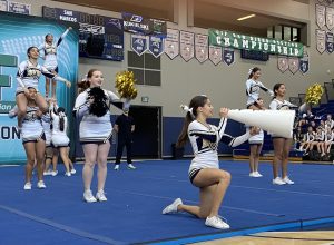 On Dec. 3, the Bonita Vista High competitive cheer team performed at San Marcos Highschool at CIF. The team preformed a home cheer routine winning first place in Division II group small.