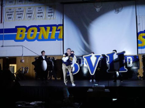 On Feb. 3 at the BVH gymnasium, Principle Lee Romero held an assembly to uplift school spirit by leading student chants.