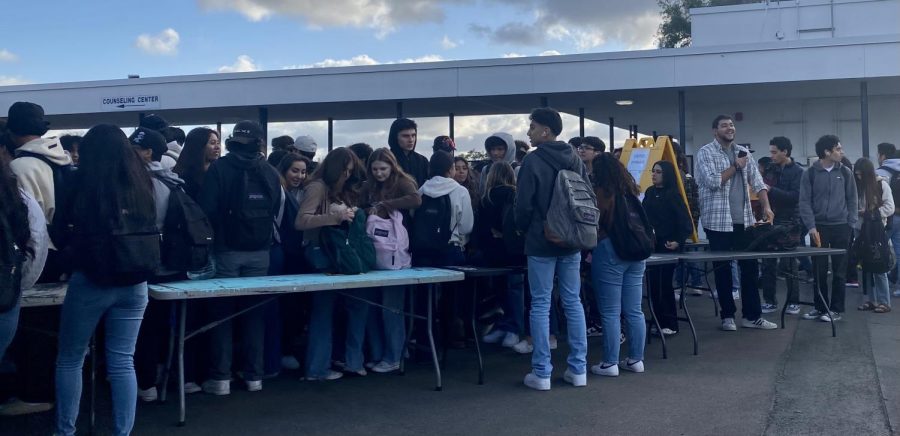On Jan.19 at Bonita Vista High (BVH), seniors start to line up after school to get a Gradnite ticket. Seniors are to have a signed permission slip, an ID, and money coming up to the register.