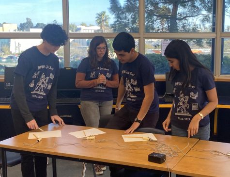 On April 6, Bonita Vista High (BVH) went head to head with Eastlake High for a Quiz Bowl competition in BVHs Library. BVH is seen preparing for the game, while passing out pencils and papers for them to write during the competition.