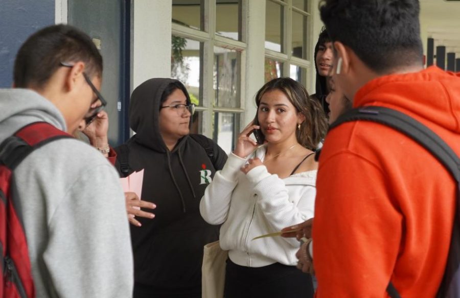 On April 12, Bonita Vista High (BVH) students gathered around the main office waiting to be called out so they can leave campus. Students are frantically trying to get a hold of their parents as they wait for them to get to BVH.