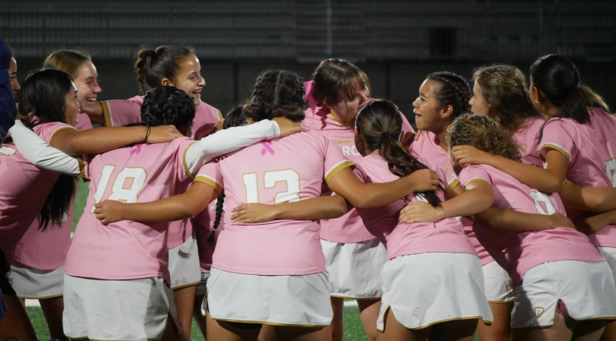 On Oct. 25, the Bonita Vista High (BVH) girls’ Field Hockey team played in a rivalry game against Eastlake High (ELH) while donning pink printed uniforms for Breast Cancer Awareness. These uniforms signify the support BVH has to communities helping fend off against breast cancer.