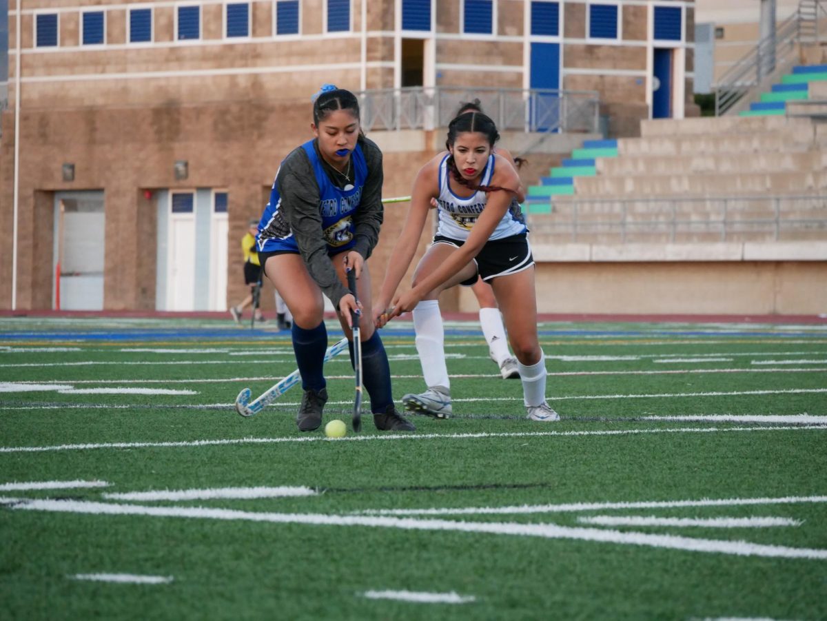 On Nov. 18 at the Eastlake High School field, Otay Ranch High center-mid and senior Aaleen Fontanilla (left) steals the ball from her opponent. Fontanillas team would go on to win the all-star game 2-0.