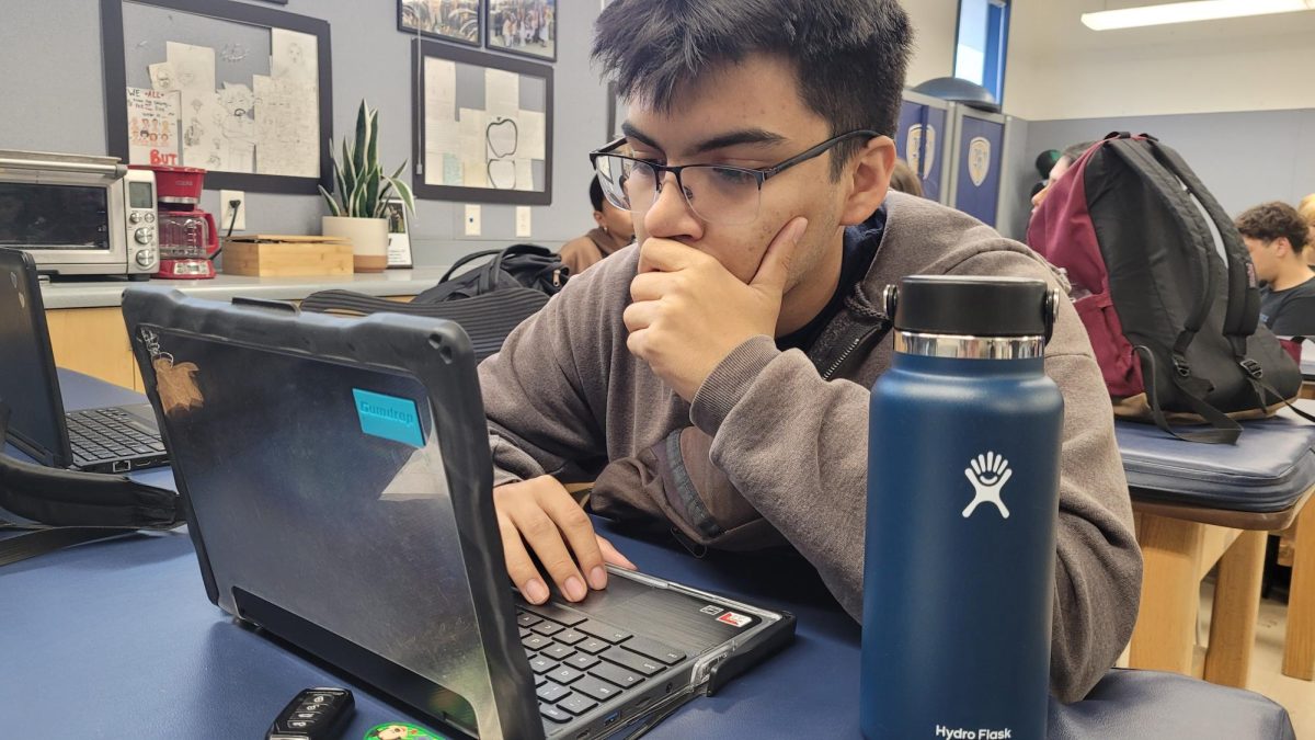 BVH senior Saul Gonzalez is one of BVHs three salutatorians. Gonzalez is seen working in his first period, Human Anatomy and Physiology class.