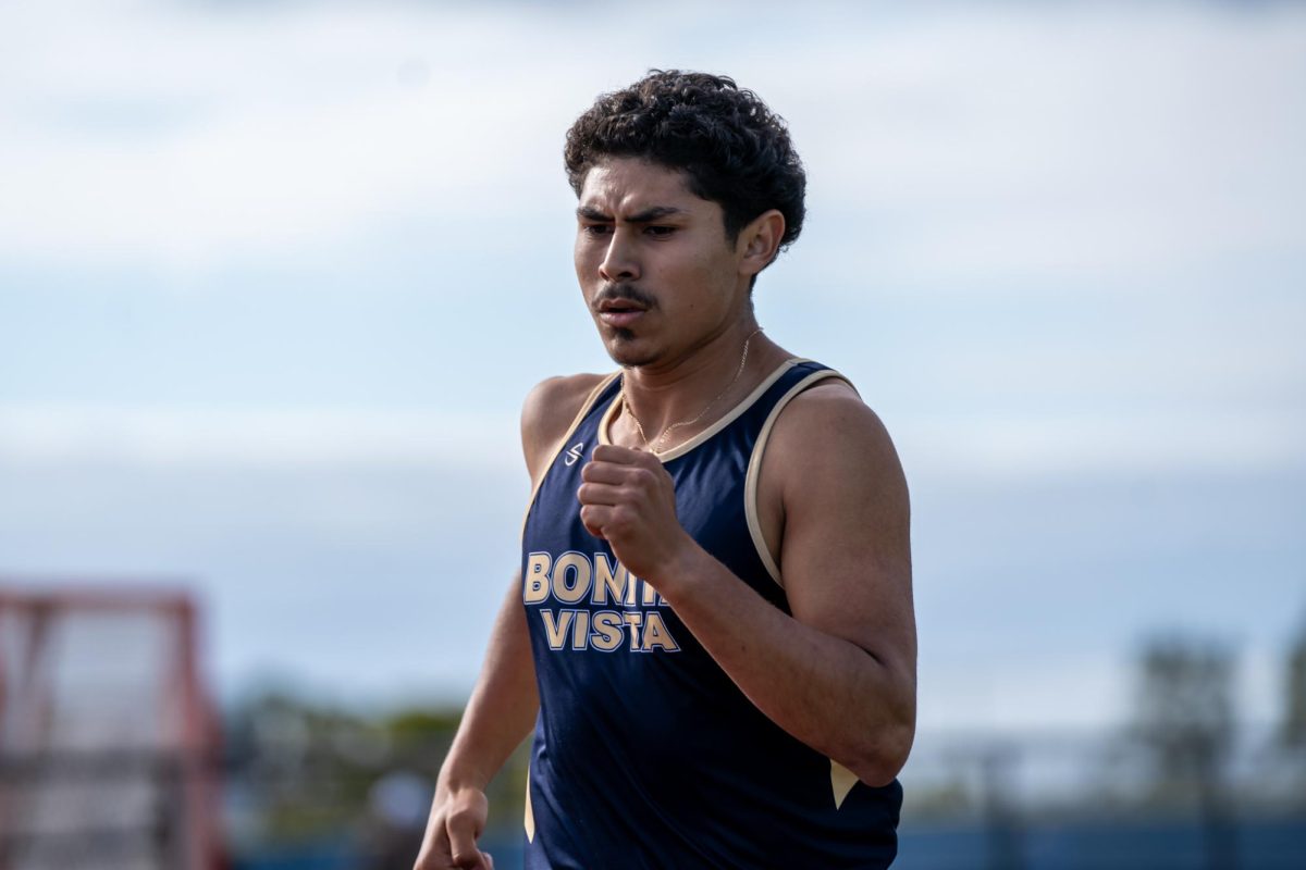 BVH 400 meter and senior Jose Godinez places first in what is most likely his last meet of his highschool career. Godinez stood alone in the race and blew out his others competitors.