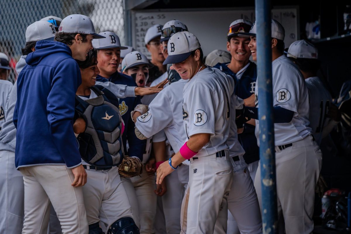 On May. 15, the Bonita Vista High (BVH) Barons boys varsity baseball team took on the Helix High School (HHS) Highlanders in a seven inning nailbiter, ending in a 2-3 loss. The BVH team is visibly excited after they score the game tying run in the bottom of the sixth.