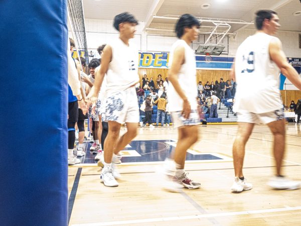 On Apr. 28, the Barons cede their senior night volleyball match 3-1 versus the Eastlake Titans. After the game, both teams run to the net giving the opposing team high fives signifying sportsmanship.